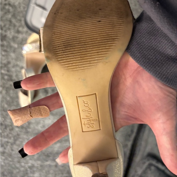 Style & Co. Cream Heels with Rhinestone Strap - Picture 3 of 4